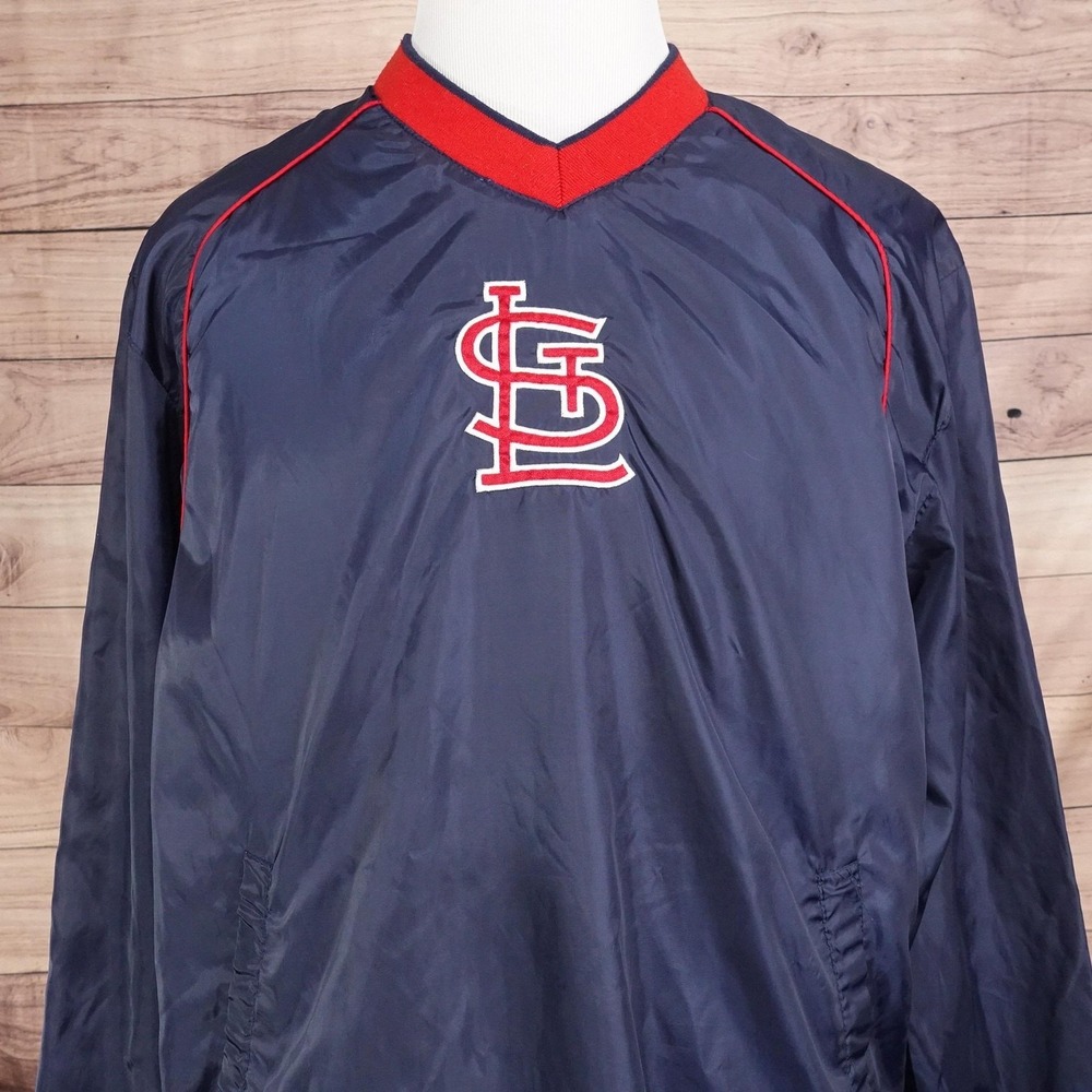 St.‎ Louis Cardinals Windbreaker Jacket Mens L Blue Baseball Genuine Merchandise